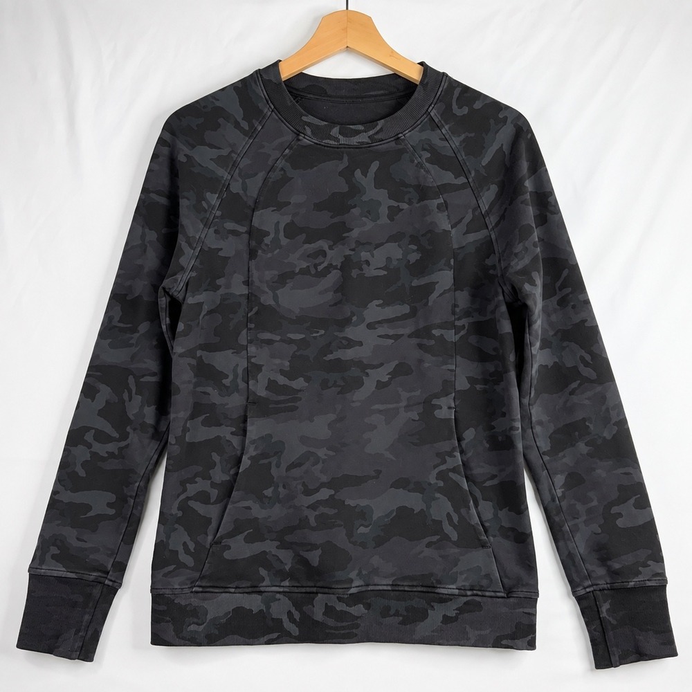 Lululemon Scuba Crewneck Sweatshirt Heritage 365 Camo Deep Coal Multi Size 6